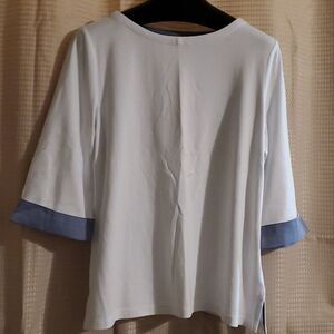 NAUTICA WOMAN TOP XXL WHITE WITH CHAMBRAY TRIM